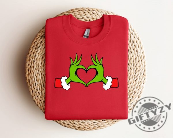 Christmas Shirt Grinch Sweatshirt Dr. Seuss Outfit Christmas Gifts Heart Hands Graphic Tshirt Xmas Hoodie Holiday Shirt giftyzy 5