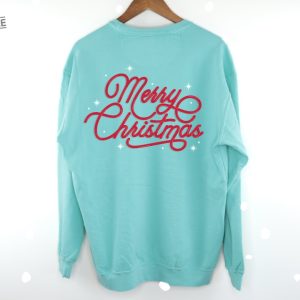 Merry Christmas Sweatshirt Womens Christmas Shirt Holiday Crewneck Pullover Festive Sweatshirt Cozy Holiday Sweater Unique revetee 2