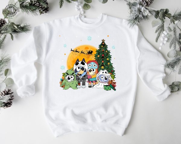 Bluey Family Christmas Funny Sweatshirt Bluey Family Merry Christmas 2023 Sweater For Family Bluey Family Christmas Gift For Kids Unique revetee 1