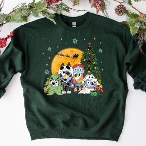 Bluey Family Christmas Funny Sweatshirt Bluey Family Merry Christmas 2023 Sweater For Family Bluey Family Christmas Gift For Kids Unique revetee 3