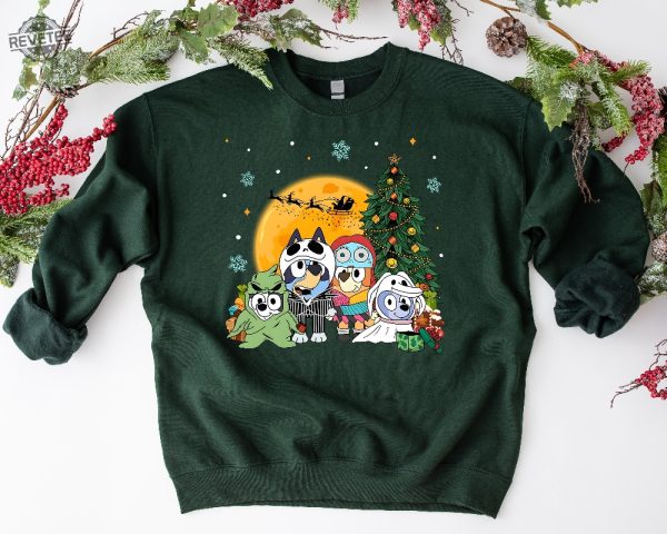 Bluey Family Christmas Funny Sweatshirt Bluey Family Merry Christmas 2023 Sweater For Family Bluey Family Christmas Gift For Kids Unique revetee 3