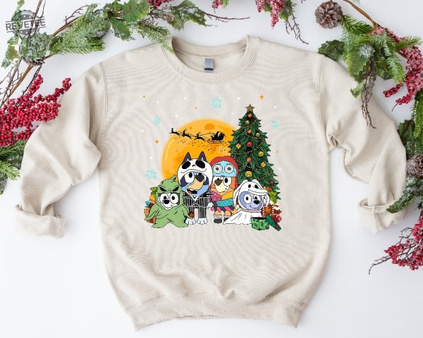 Bluey Family Christmas Funny Sweatshirt Bluey Family Merry Christmas 2023 Sweater For Family Bluey Family Christmas Gift For Kids Unique revetee 5