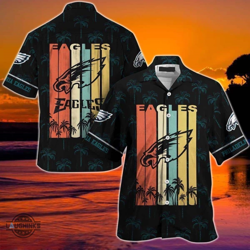 Philadelphia Eagles Hawaiian Shirt And Shorts Football Vintage Palm Trees Nfl Philadelphia Eagles Aloha Beach Shirt Gift For Men Eagles Game Button Up Shirts