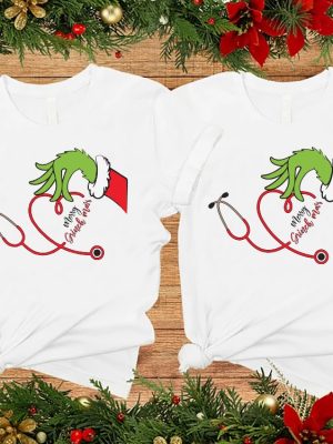 Grinch Nurse Shirt Christmas Nurse Tee Nurse Stethoscope Shirt Merry Grinchmas Shirt Nursing Christmas Shirt Nurse Student Gift Unique revetee 4