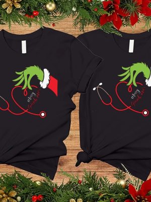 Grinch Nurse Shirt Christmas Nurse Tee Nurse Stethoscope Shirt Merry Grinchmas Shirt Nursing Christmas Shirt Nurse Student Gift Unique revetee 7