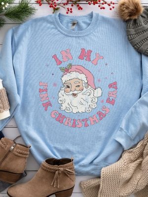 Pink Christmas Sweatshirt Pink Santa Shirt Pink Christmas Era Sweatshirt In My Pink Christmas Era Shirt Pink Christmas Era Unique revetee 4