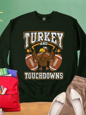 Turkey And Touchdowns Sweatshirt Thanksgiving Football Sweatshirt Turkey Football Shirt Football Mom Shirt Football Shirt Football Lover Unique revetee 2