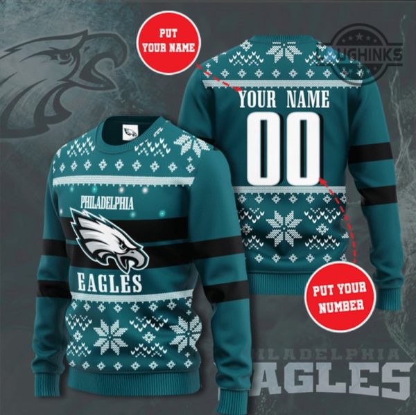 eagles light up christmas sweater unisex all over printed philadelphia eagles football artificial wool sweatshirt personalized custom ugly xmas shirts nfl gift laughinks 1