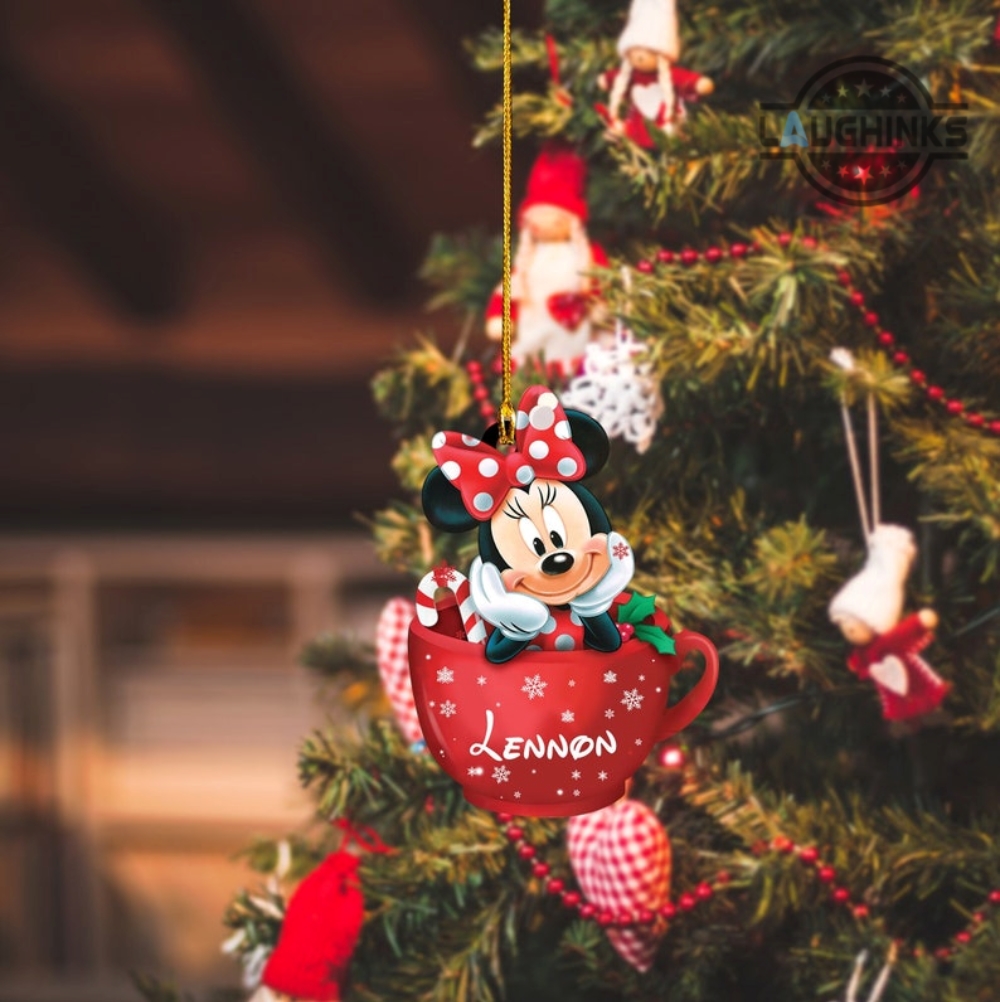 Minnie Mouse Christmas Ornament Personalized Minnie Mouse Tea Cup Ornaments Minnie Mickey Disney Xmas Tree Decorations Minnie Ornament Disneyland