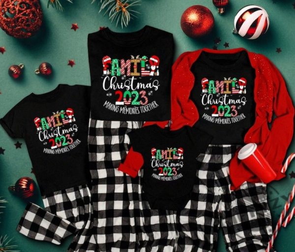 Family Christmas 2023 Making Memories Together Shirt Custom Family Christmas Tshirt Making Memories Christmas Family Hoodie Trendy Sweater Christmas Gifts giftyzy 1