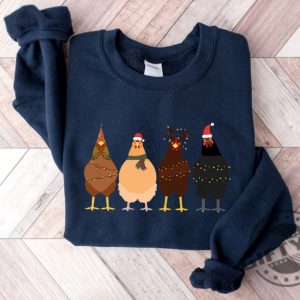 ute Christmas Chickens Shirt Funny Christmas Chicken Hoodie Christmas Crewneck Sweatshirt Holiday Tshirt Christmas Farm Shirt giftyzy 5