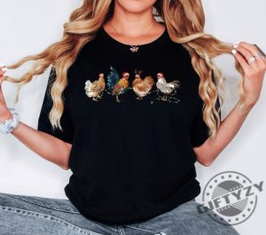 Chicken Christmas Shirt Funny Chicken Sweater Funny Animal Tshirt Cute Farmer Hoodie Christmas Country Shirt giftyzy 3