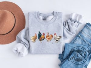 Chicken Christmas Shirt Funny Chicken Sweater Funny Animal Tshirt Cute Farmer Hoodie Christmas Country Shirt giftyzy 4