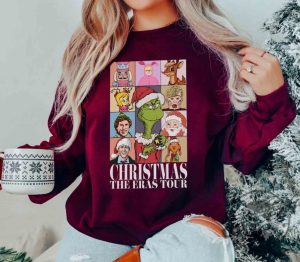 Christmas The Eras Tour Shirt Vintage 90S Christmas Movie Tshirt Nightmare Before Christmas Hoodie Christmas Family Sweatshirt Merry Grinchmas Shirt giftyzy 2