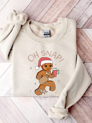 Oh Snap Gingerbread Sweatshirt Christmas Shirt Christmas Cookie Tshirt Sparkly Christmas Crewneck Funny Christmas Tee Unique revetee 3