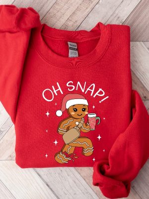 Oh Snap Gingerbread Sweatshirt Christmas Shirt Christmas Cookie Tshirt Sparkly Christmas Crewneck Funny Christmas Tee Unique revetee 4