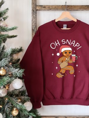 Oh Snap Gingerbread Sweatshirt Christmas Shirt Christmas Cookie Tshirt Sparkly Christmas Crewneck Funny Christmas Tee Unique revetee 5