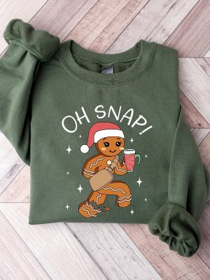 Oh Snap Gingerbread Sweatshirt Christmas Shirt Christmas Cookie Tshirt Sparkly Christmas Crewneck Funny Christmas Tee Unique revetee 6