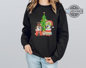 bluey christmas sweatshirt tshirt hoodie bluey dog bandit heeler family shirts bluey xmas costume party bluey grinch and cindy lou who cosplay tshirt laughinks 1