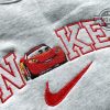 lightning mcqueen shirt sweatshirt hoodie embroidered disney cars shirts nike embroidery cars movie tshirt tiktok viral lightning mcqueen nike swoosh tee laughinks 1