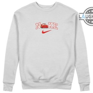 lightning mcqueen shirt sweatshirt hoodie embroidered disney cars shirts nike embroidery cars movie tshirt tiktok viral lightning mcqueen nike swoosh tee laughinks 4