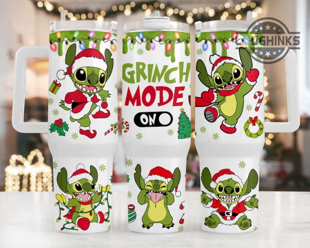 40oz Grinch Tumblers with Handle Stainless Steel Travel Mug