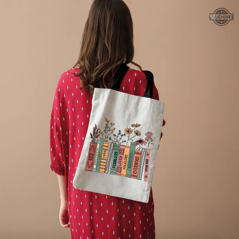 Taylor Swift Tote Bag Albums As Books Totebag Trendy Aesthetic Taylors Version Swifties Gift For Book Lovers Folk Music Country Music Bags