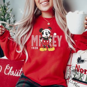 Retro Checkered Mickey Christmas Shirt Christmas Family Tshirt Disney Christmas Hoodie For Kids Youth Shirt Toddler Disneyland Shirt giftyzy 3