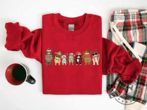 Meowy Christmas Shirt Happy Cat Year Hoodie Funny Christmas Cat Sweatshirt Cat Christmas Tshirt Cat Lover Christmas Shirt giftyzy 5