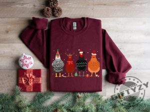 Cute Christmas Chickens Shirt Christmas Farm Animal Sweatshirt Chickens Lover Hoodie Funny Holiday Tshirt Christmas Chickens Gift giftyzy 7