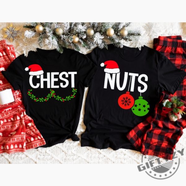 Couples Christmas Shirt Funny Christmas Tshirt Couple Chest Nuts Sweatshirt Trendy Unisex Hoodie Christmas Gifts For Couples giftyzy 5