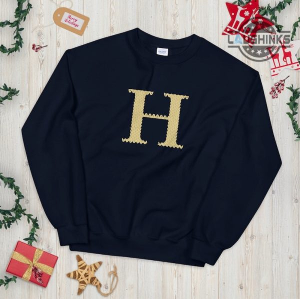 hogwarts christmas sweater tshirt hoodie letter h xmas shirts sweatshirt potterhead ugly christmas sweater harry potter ron weasley wizards tee shirt laughinks 2