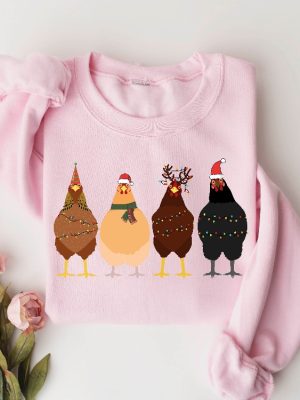 ute Christmas Chickens Sweatshirt Christmas Farm Sweatshirt Funny Christmas Chicken Sweatshirt Christmas Crewneck Holiday Sweatshirt Unique revetee 2