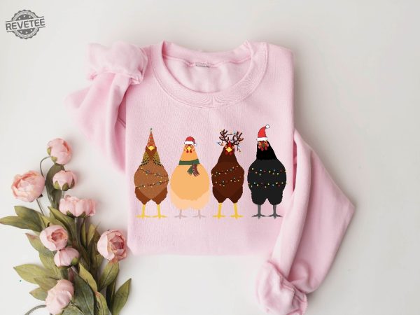 ute Christmas Chickens Sweatshirt Christmas Farm Sweatshirt Funny Christmas Chicken Sweatshirt Christmas Crewneck Holiday Sweatshirt Unique revetee 2