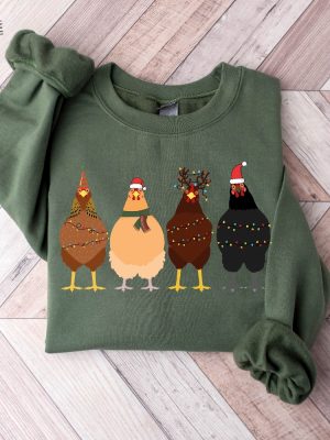 ute Christmas Chickens Sweatshirt Christmas Farm Sweatshirt Funny Christmas Chicken Sweatshirt Christmas Crewneck Holiday Sweatshirt Unique revetee 5