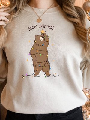 Beary Christmas Sweatshirt Funny Christmas Bear Sweater Bear Lover Gift Christmas Crewneck Womens Christmas Shirt Christmas Bear Tshirt Unique revetee 2