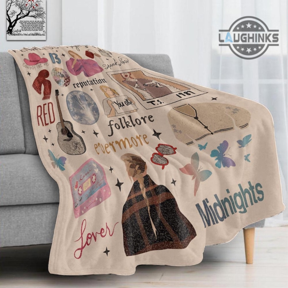 Folklore Blanket Taylor Swift Albums Throw Blankets Fleece Sherpa 1989 Midnights Fearless Reputation Red Lover Blanket Eras Tour Swiftie Birthday Christmas Gift