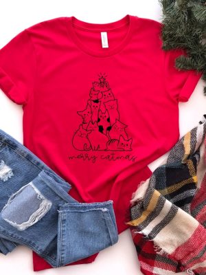 Merry Catmas Shirt Cat Christmas Shirt Cat Christmas Tree Shirt Cat Mom Shirt Cat Lover Shirt Christmas Gift Shirt Cute Cat Shirt Unique revetee 2