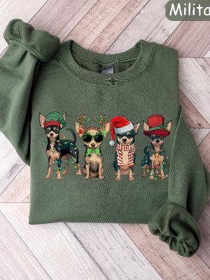 Chihuahua Christmas Sweatshirt Dog Lover Gift Holiday Sweaters Chihuahua Christmas Shirt Christmas Crewneck Dog Mom Shirt Xmas Shirt Unique revetee 4