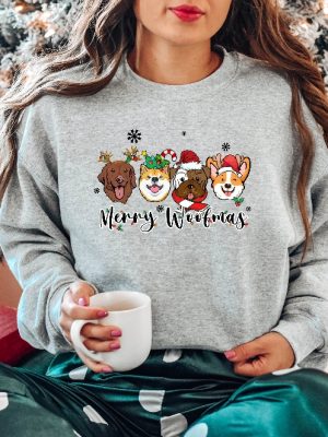 Christmas Dogs Sweatshirt Happy Dog Year Shirt Dogs Sweatshirt Merry Woofmas Shirt Funny Christmas Dog Shirt Dog Christmas Sweatshirt Unique revetee 3