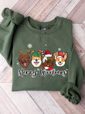 Christmas Dogs Sweatshirt Happy Dog Year Shirt Dogs Sweatshirt Merry Woofmas Shirt Funny Christmas Dog Shirt Dog Christmas Sweatshirt Unique revetee 4