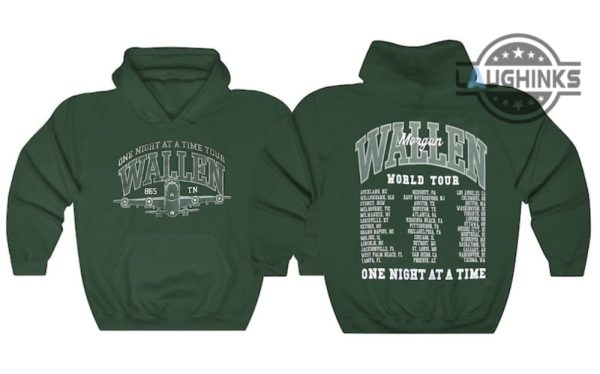 morgan wallen green hoodie sweatshirt tshirt mens womens forest green wallen one night at a time world tour 2023 shirts atlanta braves laughinks 2