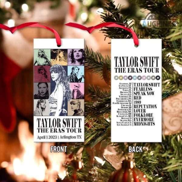 taylor swift christmas tree ornament the eras tour 2023 concert wooden ornament personalized ticket style custom date and location swifties fan gift laughinks 1