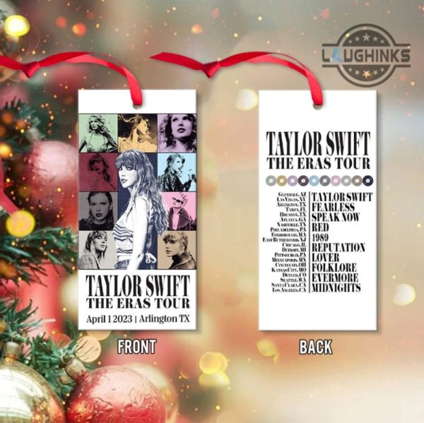taylor swift christmas tree ornament the eras tour 2023 concert wooden ornament personalized ticket style custom date and location swifties fan gift laughinks 2
