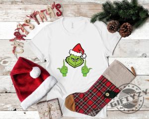 Grinch Middle Finger Shirt Funny Grinch Hoodie Evil Grinch Tshirt Middle Finger Pullover Crewneck Sweater Christmas Gift For Grinch Lover giftyzy 2