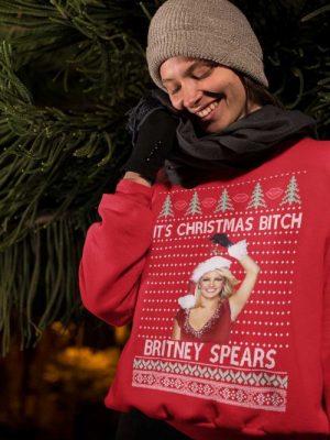 Its Christmas Bitch Ugly Christmas Sweater Crewneck Pullover Unique revetee 5