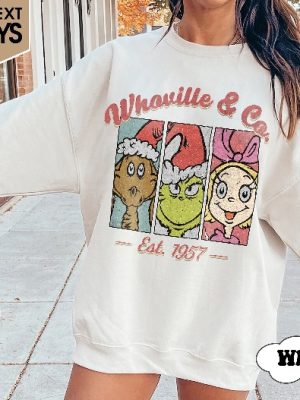 Merry Grinchmas Shirt Vintage Christmas Sweatshirt Whoville And Co Shirt Christmas Family Shirt Christmas Party Tee Kid Youth Toddler Unique revetee 3