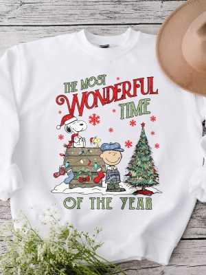 The Snoopy The Most Wonderful Time Of The Year Sweatshirt Charlie And The Snoopy Show Christmas Cartoon Dog Sweatshirt Christmas Gift. Unique revetee 4