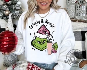 Grinchy And Bougie Funny Shirt Grinch Christmas Sweatshirt Christmas Hoodie Trendy Tshirt Grinchmas Shirt giftyzy 2