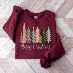 Merry Christmas Tree Sweatshirt Merry Bright Christmas Sweatshirt Holiday Sweater Womens Holiday Shirt Winter Shirt Christmas Gift Unique revetee 2